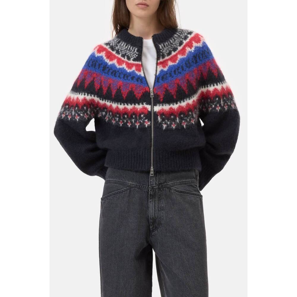NEW CLOSED women's jacquard cardigan in cosmic grey